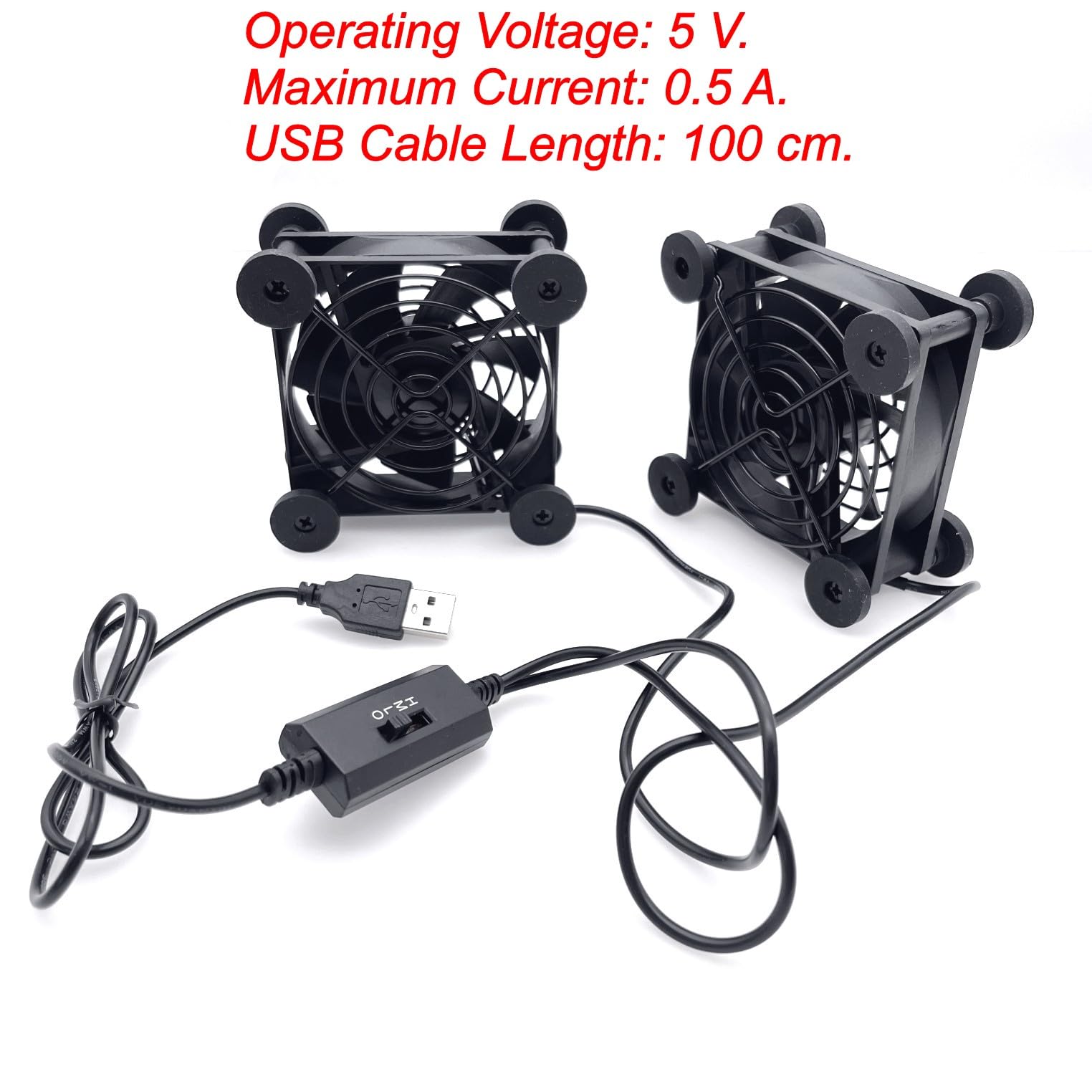 80Mm 5V USB Ventilator 80Mm 8Cm 8015 Borstelloze DC Koelventilator PC Router Case Fan Cooler 2 Stuks
