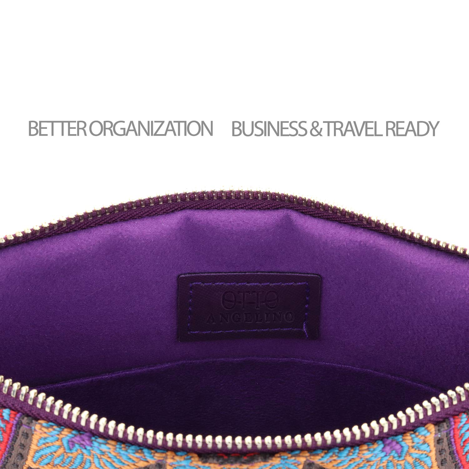 Otto Angelino Bolso de Mano de diseñador Bohemio y de Moda para Mujer, múltiples Ranuras para Dinero, Tarjetas, teléfono Inteligente, Ultra Delgado