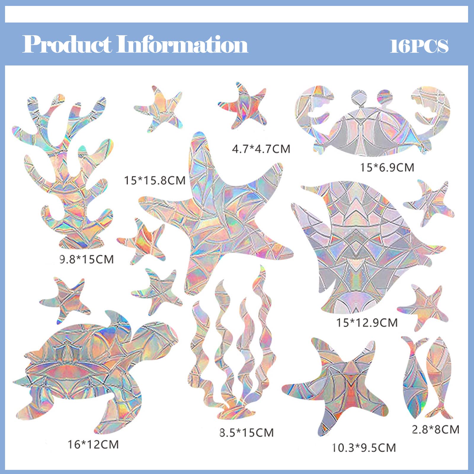 DmDoyy 26 Stück Prisma-Fensteraufkleber - Vogelschlagschutz Mit Regenbogen-Effekt