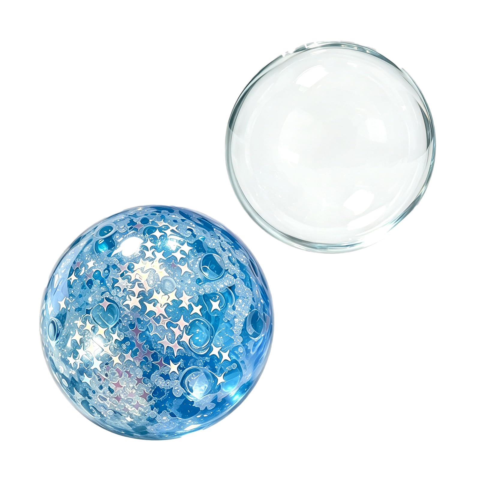 Coconut Oil Squishy,6cm Glitter Stress Ball,Transparent Squeeze Fidget Toys