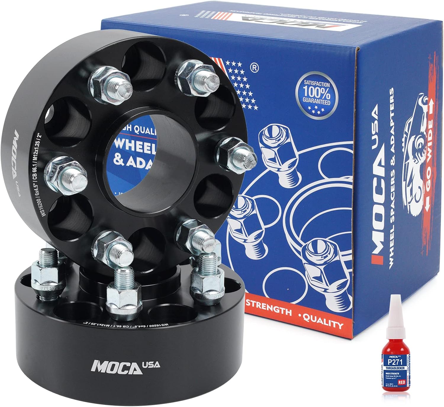 MOCA 2Pcs Hub Centric Wheel Spacers 2" Thick, 6x4.5, Hub bore 2.6" fits Nissan 2005-2022 Frontier, 2005-2012 Pathfinder, 2005-2015 Xterra