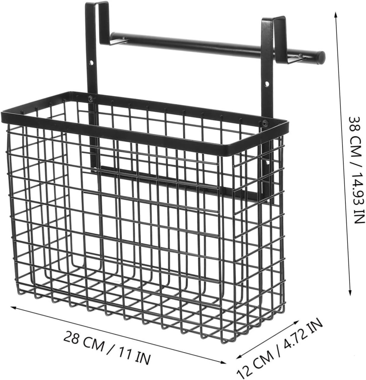 over The Cabinet Hanging Storage Basket Multi-functional Organizer for Kitchen Bathroom and Utility Rooms Non-punching Design Easy to Install Mesh Style