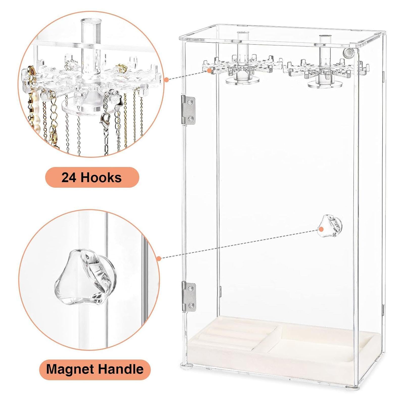 Présentoir Rotatif Transparent pour Colliers, Idéal pour Une Table de Dortoir Ou Un Comptoir.