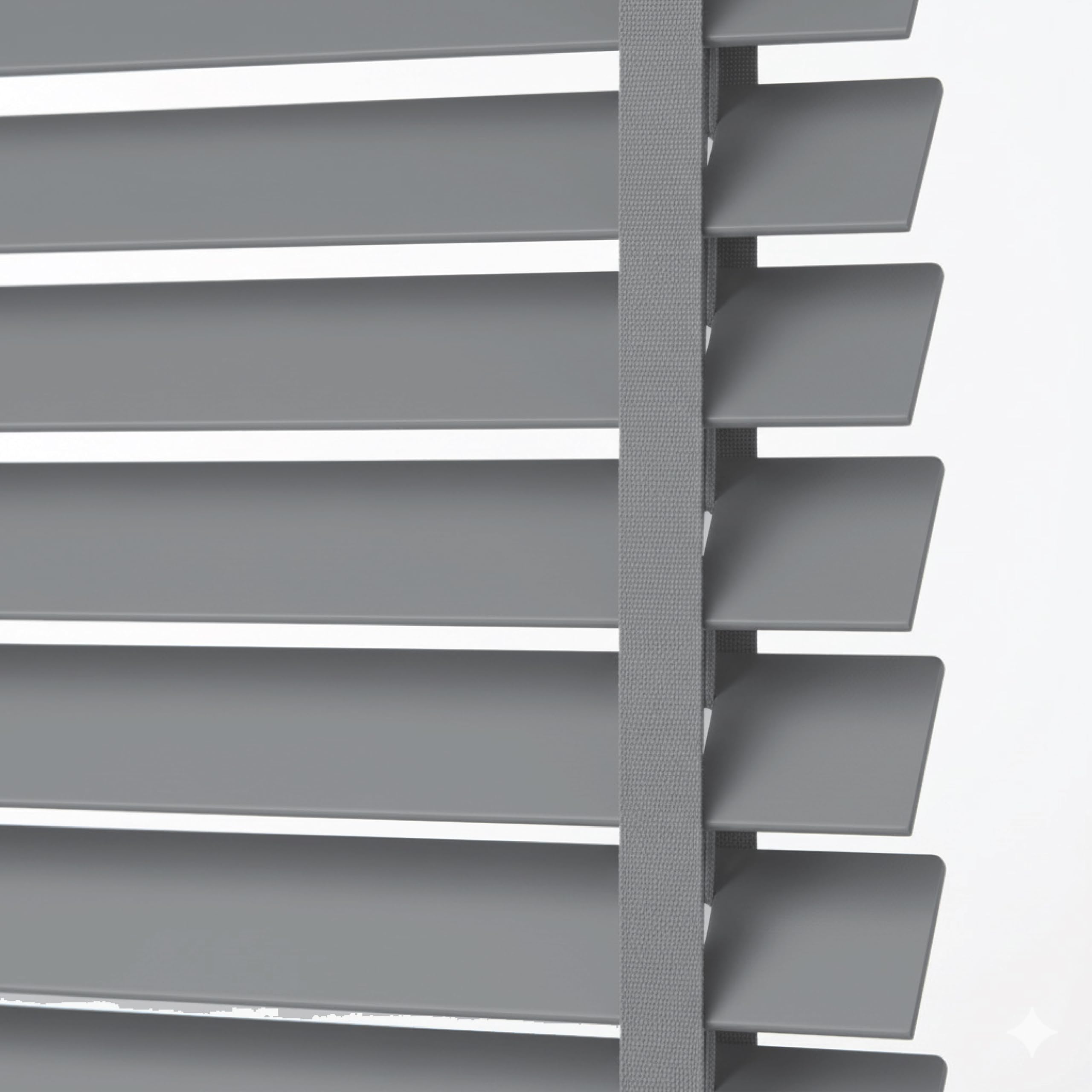 Home In Style 4U Grey With Tape Faux Wood Venetian Blinds Window Venetian Blinds Easy Fit Child Safe Trimmable Wooden Tape Blinds-50Mm Slats With Aluminium Headrail Grey, W90cm X L150cm