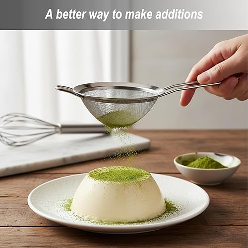 Miniatura 4 de Coladores de malla fina para cocina, colador pequeño de metal de acero inoxidable, colador de cóctel, colador de jugo de té, café, colador de