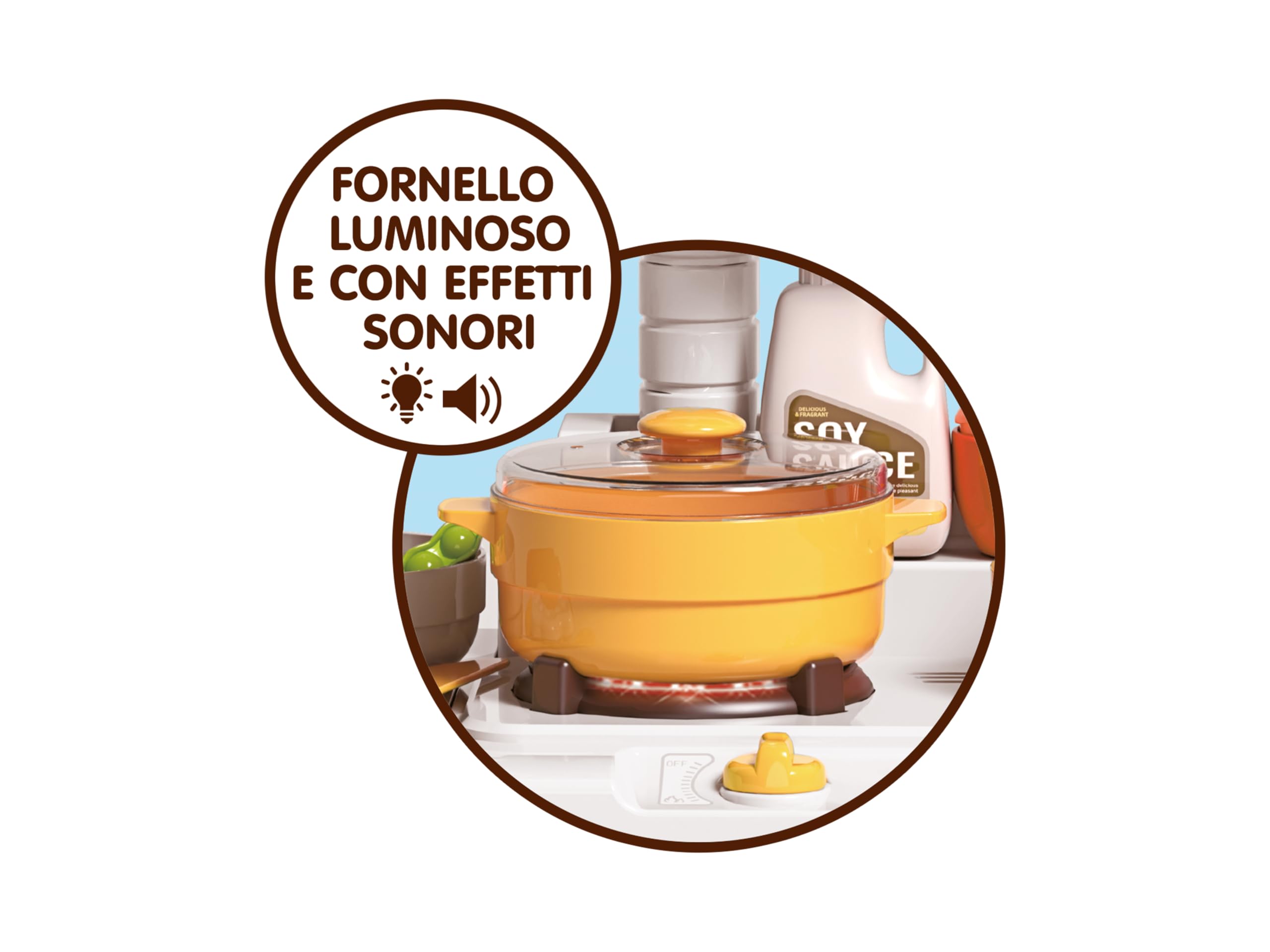 Teorema - Cucina in Miniatura Grande Chef per Bambini con 47 Pezzi, Suoni e Luci Reali