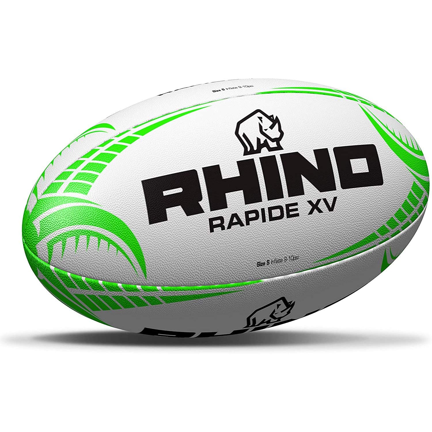 Rhino Rapide White XV, Palla da Rugby Unisex Adulto