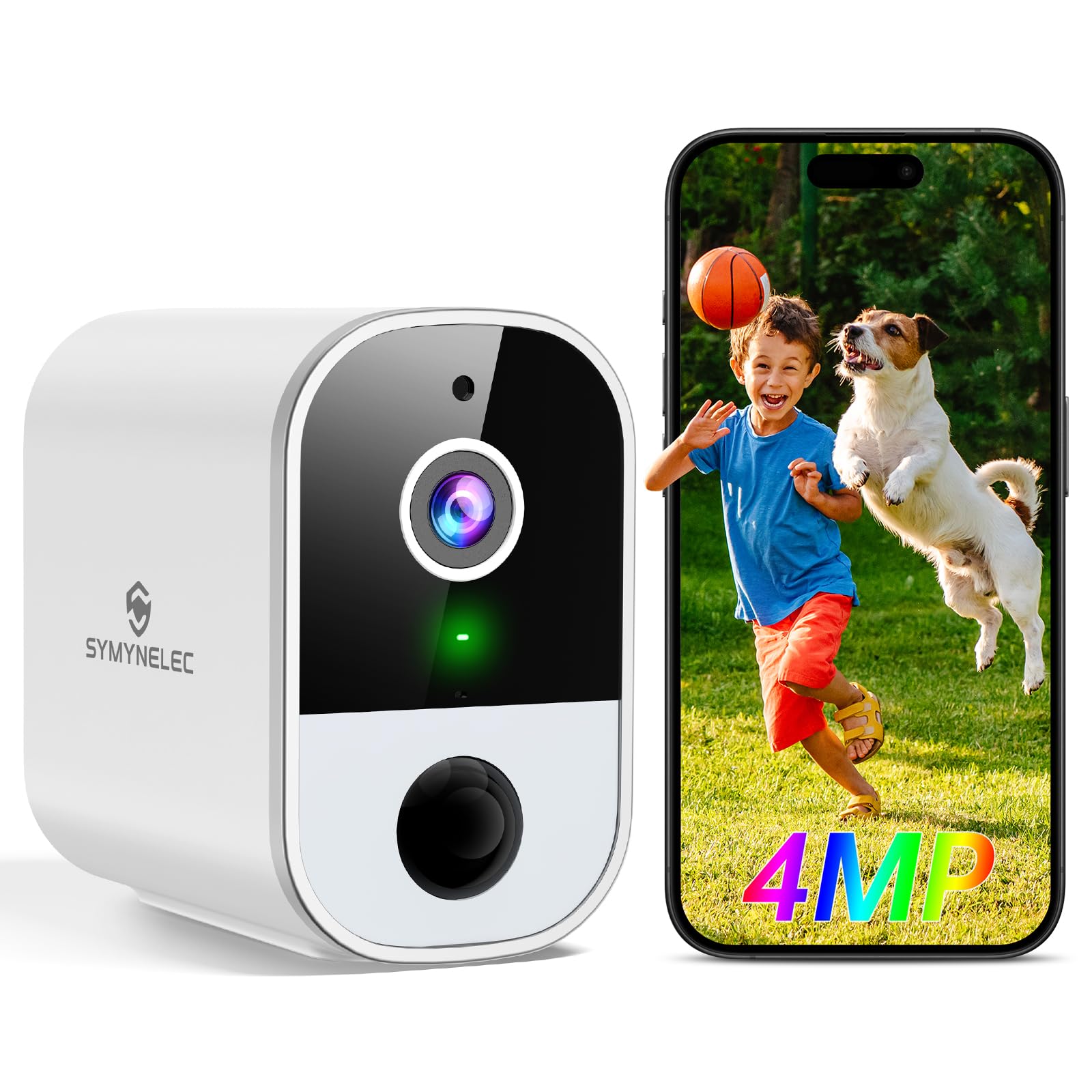 Security Cameras Wireless Outdoor, 2K 4MP QHD Battery Powered WiFi Cameras for Home Security with AI Human Motion Detection Thermal Sensing Siren Alarm 2-Way Talk IP65 Waterproof Cloud/SD Storage