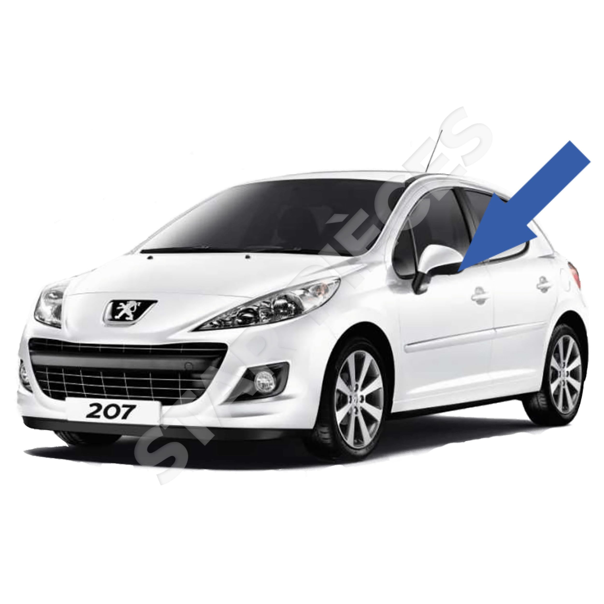 Botonera elevalunas compatible para Peugeot 207 (2006-2014) mando elevalunas delantero izquierdo (conductor) CON retrovisores abatibles | 6554QA | 9654859677