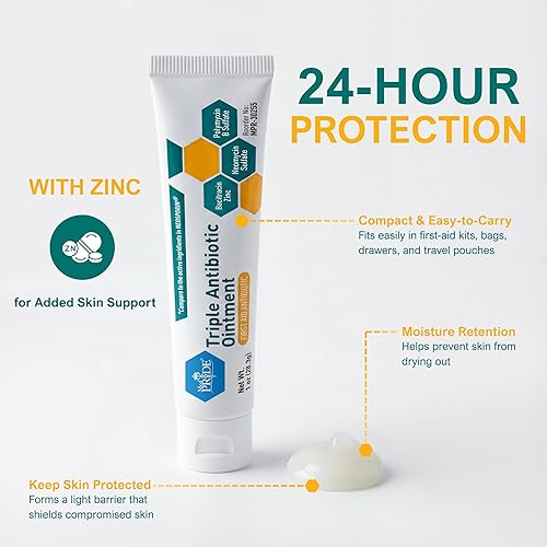 Miniatura 3 de MED Pride Triple Antibiótico Pride - Tubo de ungüento de 1 oz, paquete de 4 unidades, primeros auxilios para heridas menores, arañazos, abrasiones,