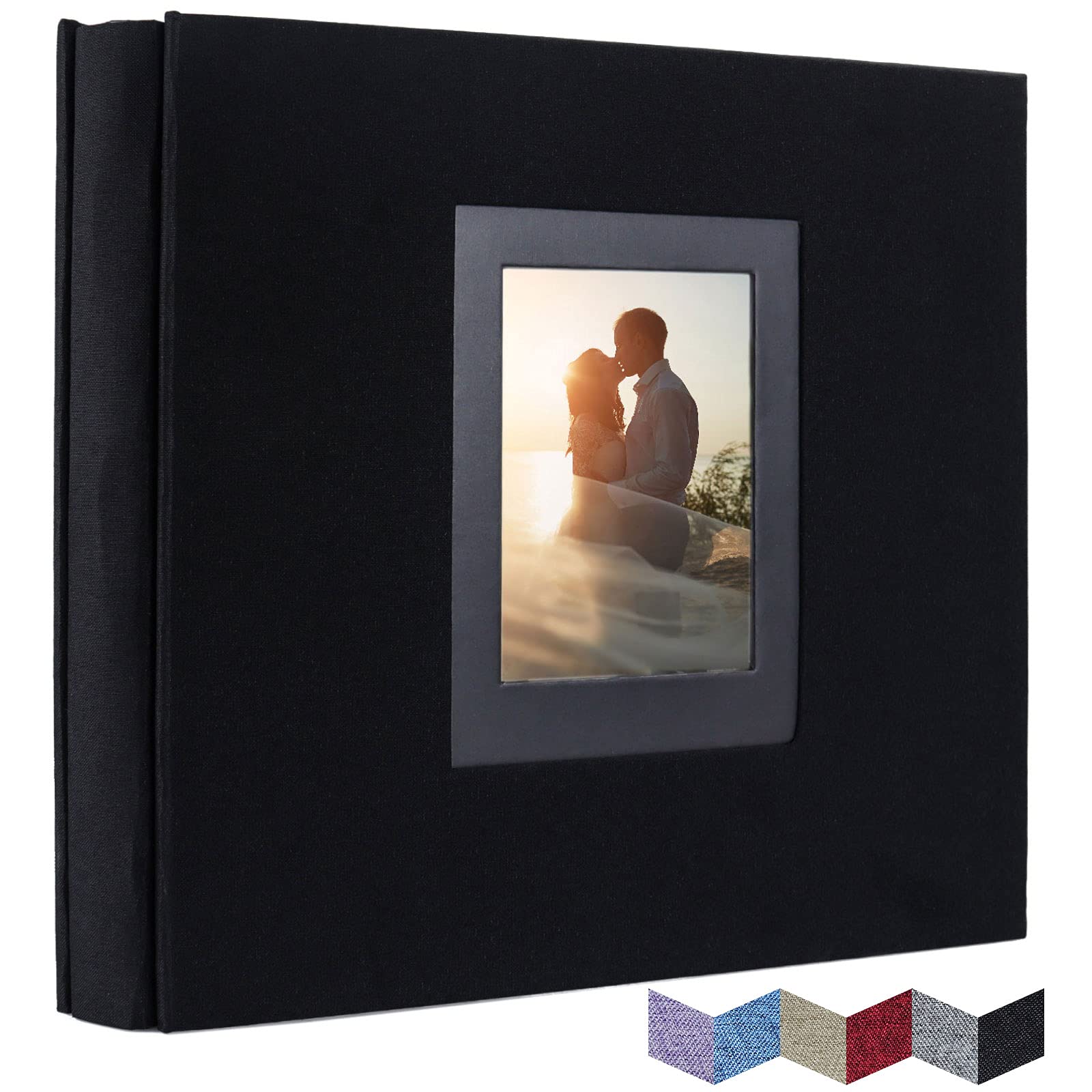 Vienrose 6x4 Photo Album for Photos, Linen Cover with Black Pages, Large Capacity Picture Album for 600 Photos, Wedding Photos, Family Memories Anniversary Keepsakes Photo Book Black, 600 Pockets