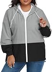 Zando Plus Vestes de pluie de taille pour femmes imperméables pour femmes avec manteau de pluie à capuchon