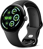 Google Pixel Watch 3 (45 mm) — Boîtier Noir Mat — Bracelet Noir Volcanique — Wi-FI - 1