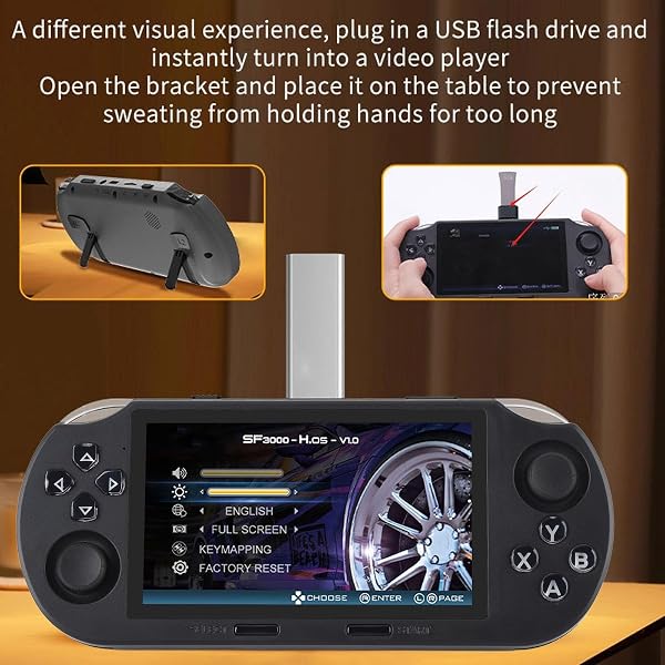 ハンドヘルドレトロゲームコンソール、4.5インチ854x480 IPSスクリーンポータブルビデオゲームコンソール、64GBクラシックゲームに組み込まれ、14種類のエミュレーターをサポートします - 5