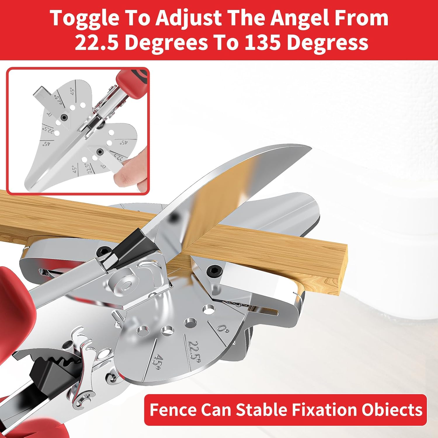 GARTOL Adjustable Ratchet Miter Shears, Precision Multi-Angle Cutter for Quarter Round, Shoe Molding & PVC Trim, 5 Interchangeable Anvils with SK5 Blade, Ideal for Home Renovation & DIY Crafts