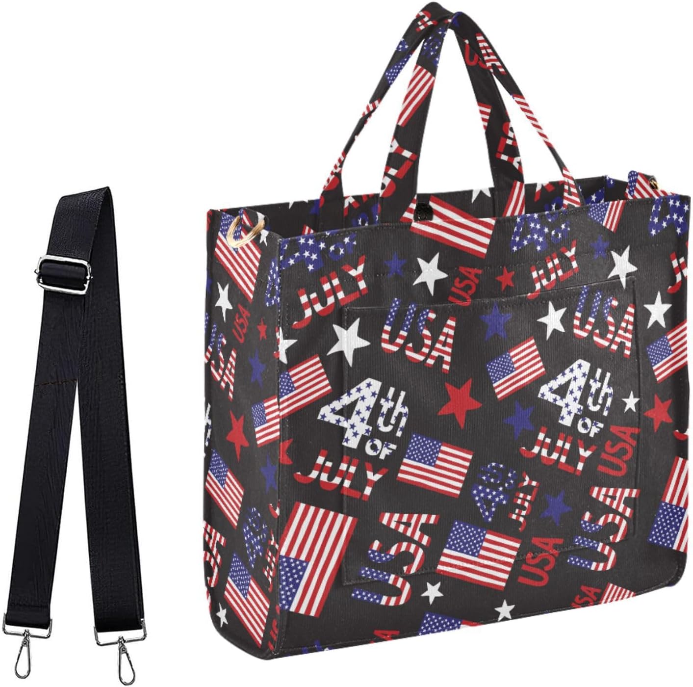 Chic Lifelike Pattern Corduroy Satchel Tote Shoulder Bag for Men Women Weekender Travel Beach Shopping Gym