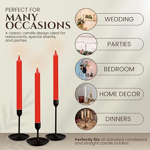 Miniatura 162 de Axiom Candles Velas altas sin goteo de 10 pulgadas sin perfume y sin humo, 9 horas de tiempo de combustión, velas cónicas para el hogar, cenas