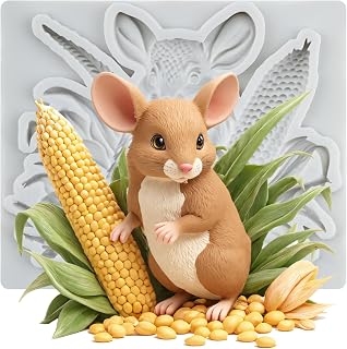 Mouse Polymer Clay Molds Mouse Corn Silicone Mold for DIY Crafts Epoxy Resin Casting Air Dry Polymer Clay Plaster Jewelry Making