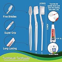 Vista 2 de Paquete de 200 cepillos de dientes desechables con pasta de dientes, cepillos de dientes de cerdas suaves envueltos individualmente, kit de viaje