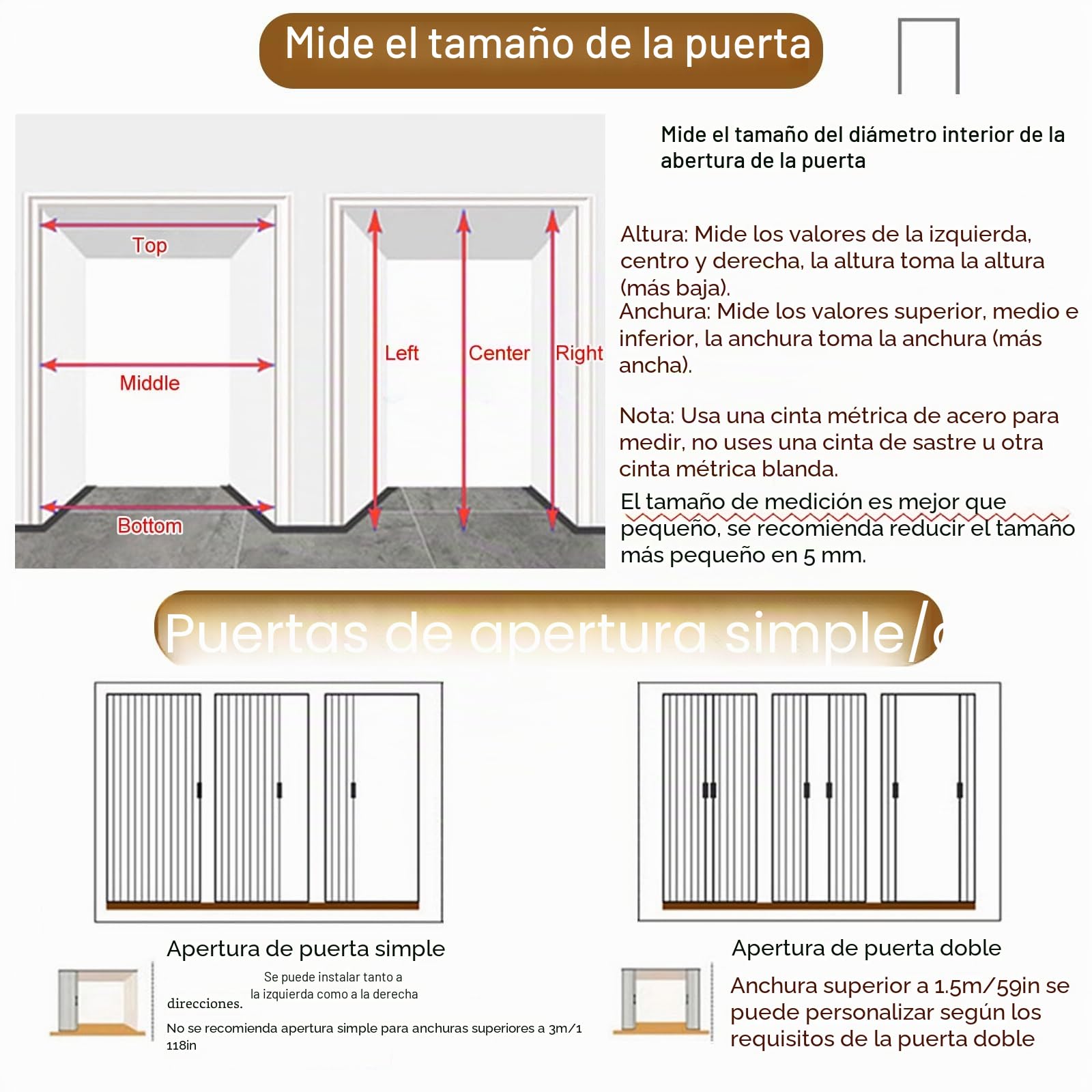 Puerta Corredera Plegable Puerta De Concertina para Baño 60 65 70 75 80 85 90 CM Ancho, Puertas Plegables Interiores Personalizables, Sin Taladrar(70x180cm/27.6x70.9in)