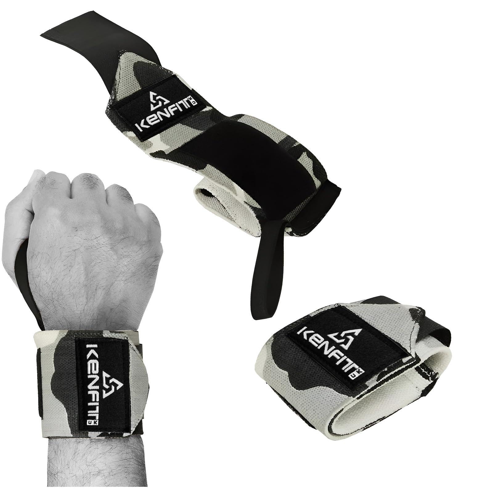Kenfit Weight Lifting Wrist Straps – For gym deadlift Training Wrist Wraps, One Size Fits All, Sold as Pair – Powerlifting, Bodybuilding, Fitness