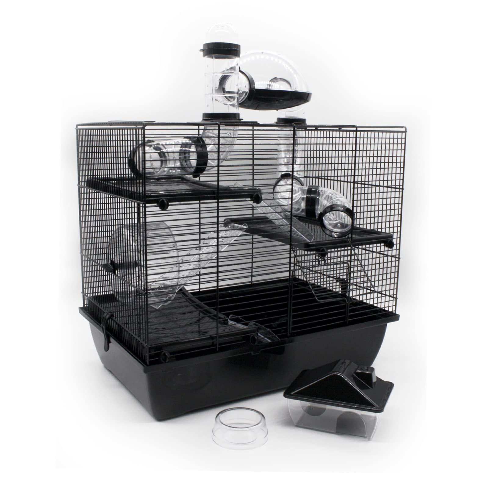 Nagerkäfig Rufus Schwarz 45x50x33cm Käfig Hamster Maus Rennmaus Zubehör NEU