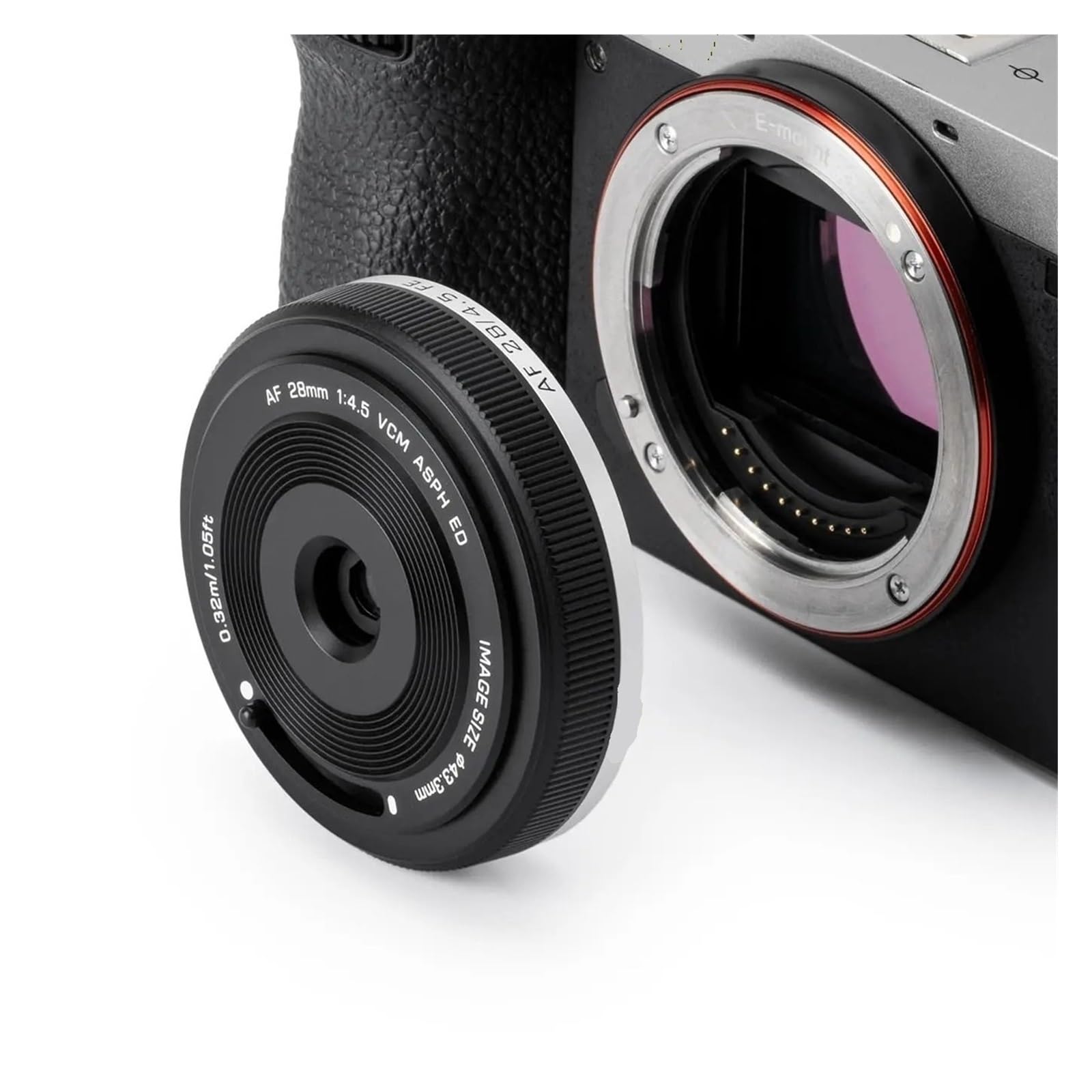 DSLR Camera Lens, Lente Tipo panqueque AF 28 mm F4.5, Compatible con Sony E