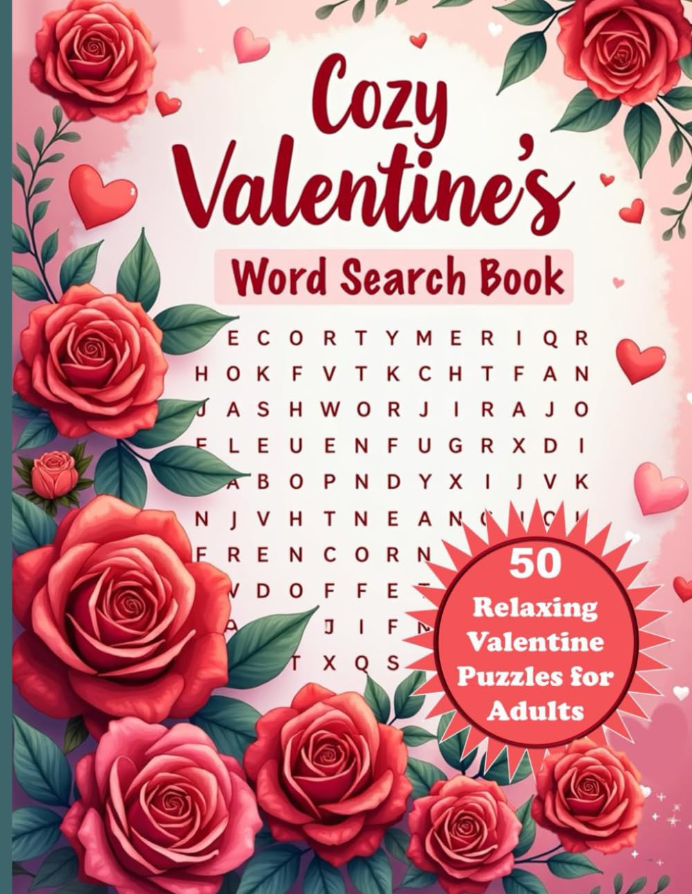 Cozy Valentine’s Word Search: Relaxing and Stress Free Large Print Word Search Valentine’s Day Themed Puzzle Book For Adults and Seniors