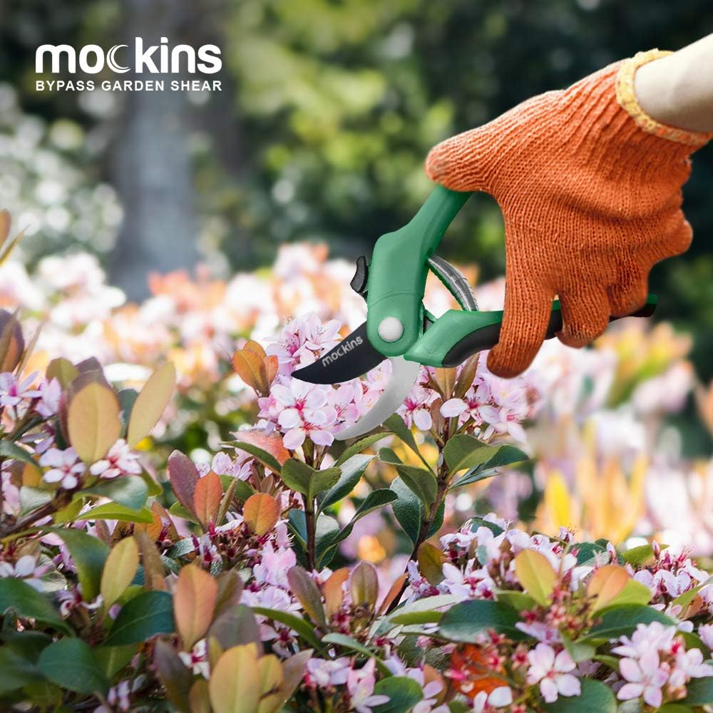 Mockins Professional Heavy Duty Garden BYPASS Pruning Shears , Tree Trimmers Secateurs , Hand Pruner , Stainless Steel Blades | 8 mm Cutting Capacity : Everything Else
