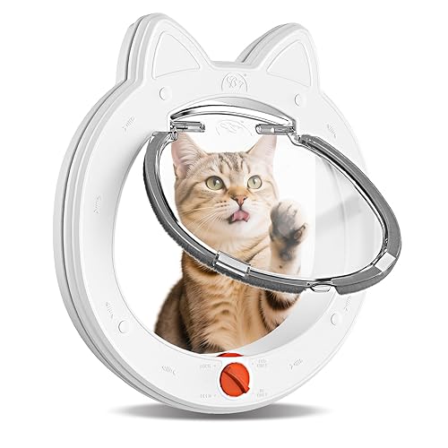 Cat Door with 4-Way Lock, Cat Door for Exterior Door