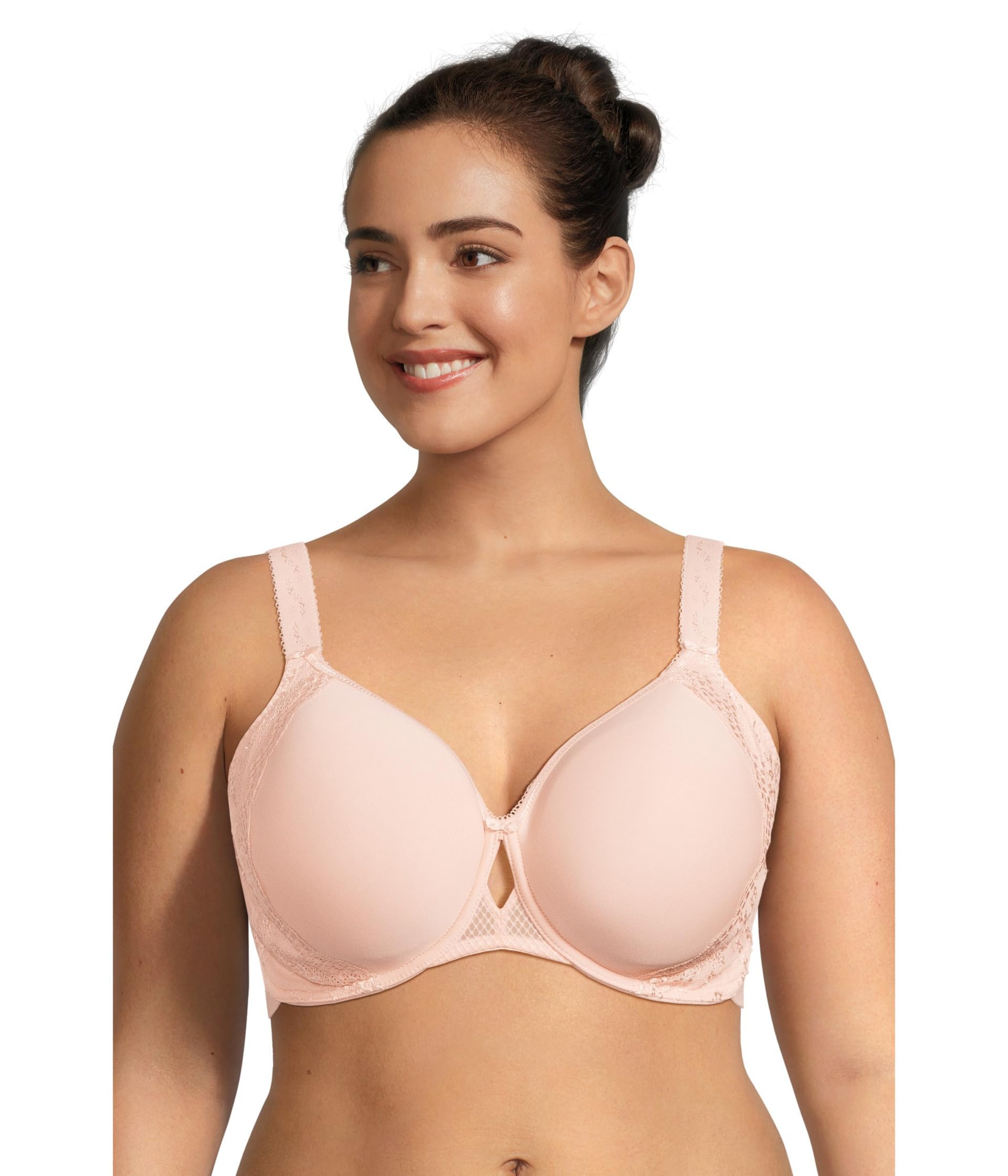 Elomi Women's Plus Size Charley T-Shirt Seamless Breathable Spacer Underwire Bra, Ballet Pink, 40GG