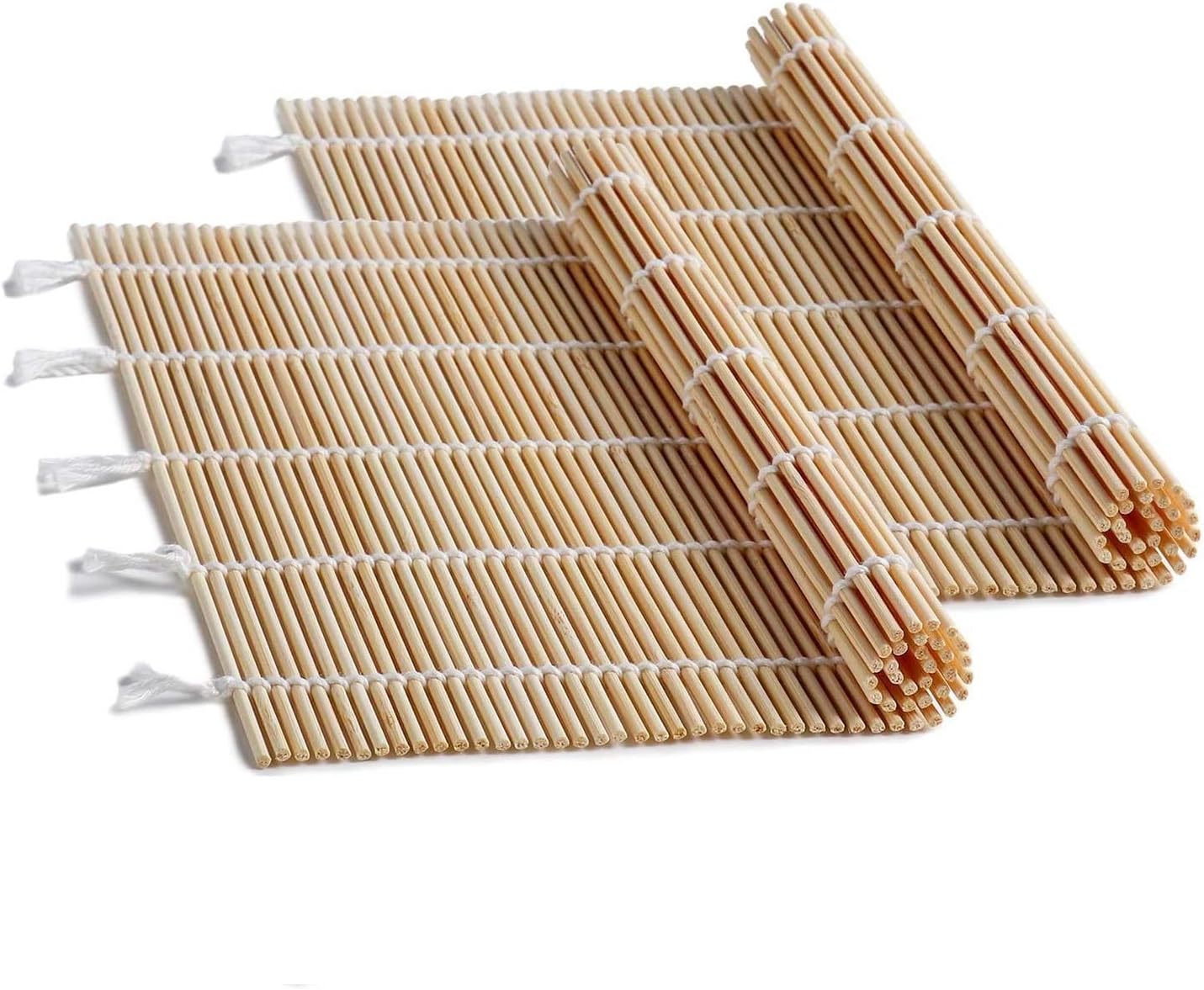 Benting 2 Pack Bamboo Sushi Rolling Mat, Sushi roll maker, Sushi bazooka， Sushi Making Kit(9.5" x 9.5"）