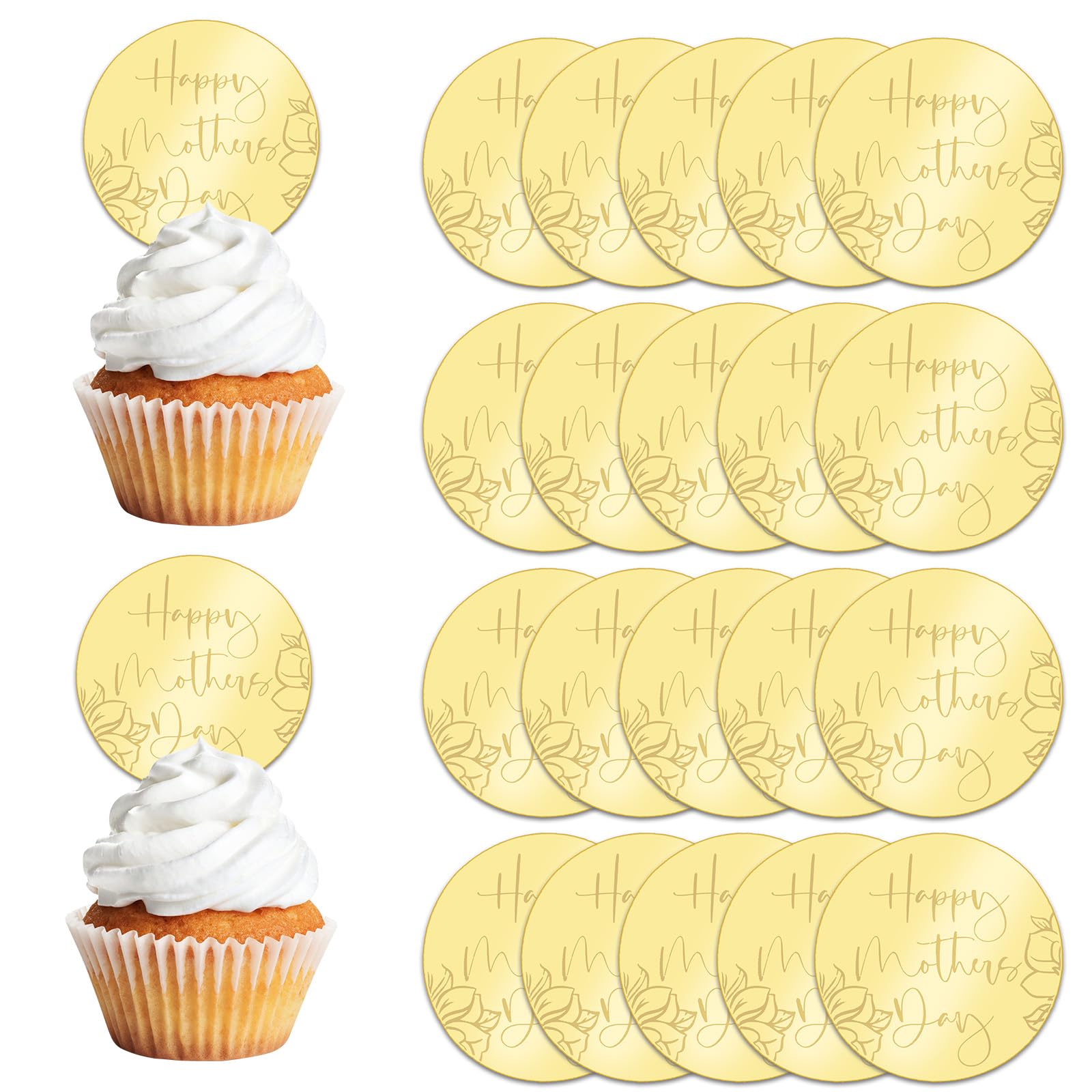 URROMA Mother's Day Cupcake Toppers