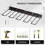 4 Layer Power Tool Organizer Wall Mount, 4 Supports de forage, rack d'utilité en métal pour outils électriques sans fil, adapté pour l'organisation du garage, atelier, pegboard, Shed (4slot-16inch)