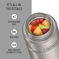 Vista 131 de THERMOS Stainless King Tarro de alimentos aislado al vacío con cuchara, 16 onzas, verde militar