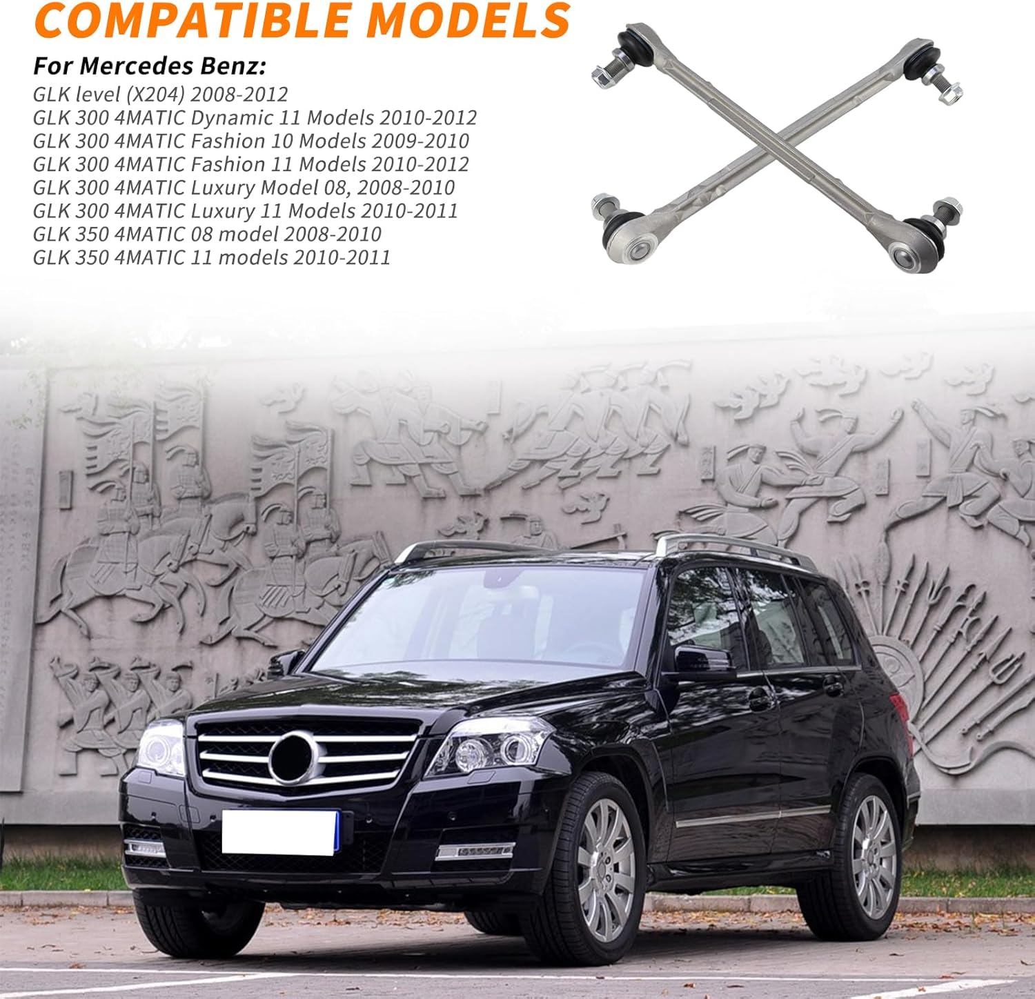 Front Left Right Sway Bar Link Kit 2007-2023 For Benz W204 4MATIC C300 C350 GLK280 GLK250 Replacement # 2043200789,2043202289 (L/R)