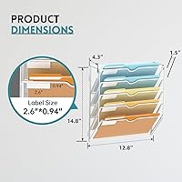 Vista 4 de SUPEASY 5-Tier Wall File Organizer Mesh Office Mail Holder, Hanging Wall Organizer Magazine Rack for Office White