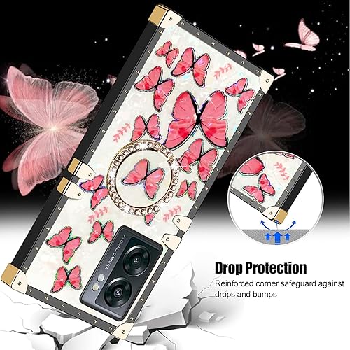 Miniatura 7 de Funda para teléfono N300, funda para OnePlus Nord N300 5G para mujer, bonita funda protectora cuadrada con purpurina femenina elegante retro choque