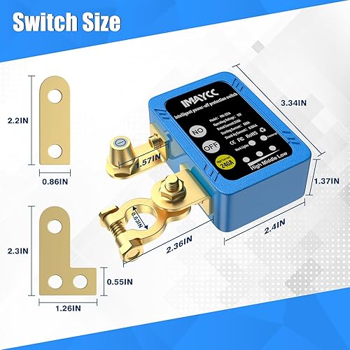 Miniatura 9 de IMAYCC Interruptor de apagado para automóvil, interruptor de desconexión de batería remoto de 12 V 240 A, interruptor de apagado de batería de