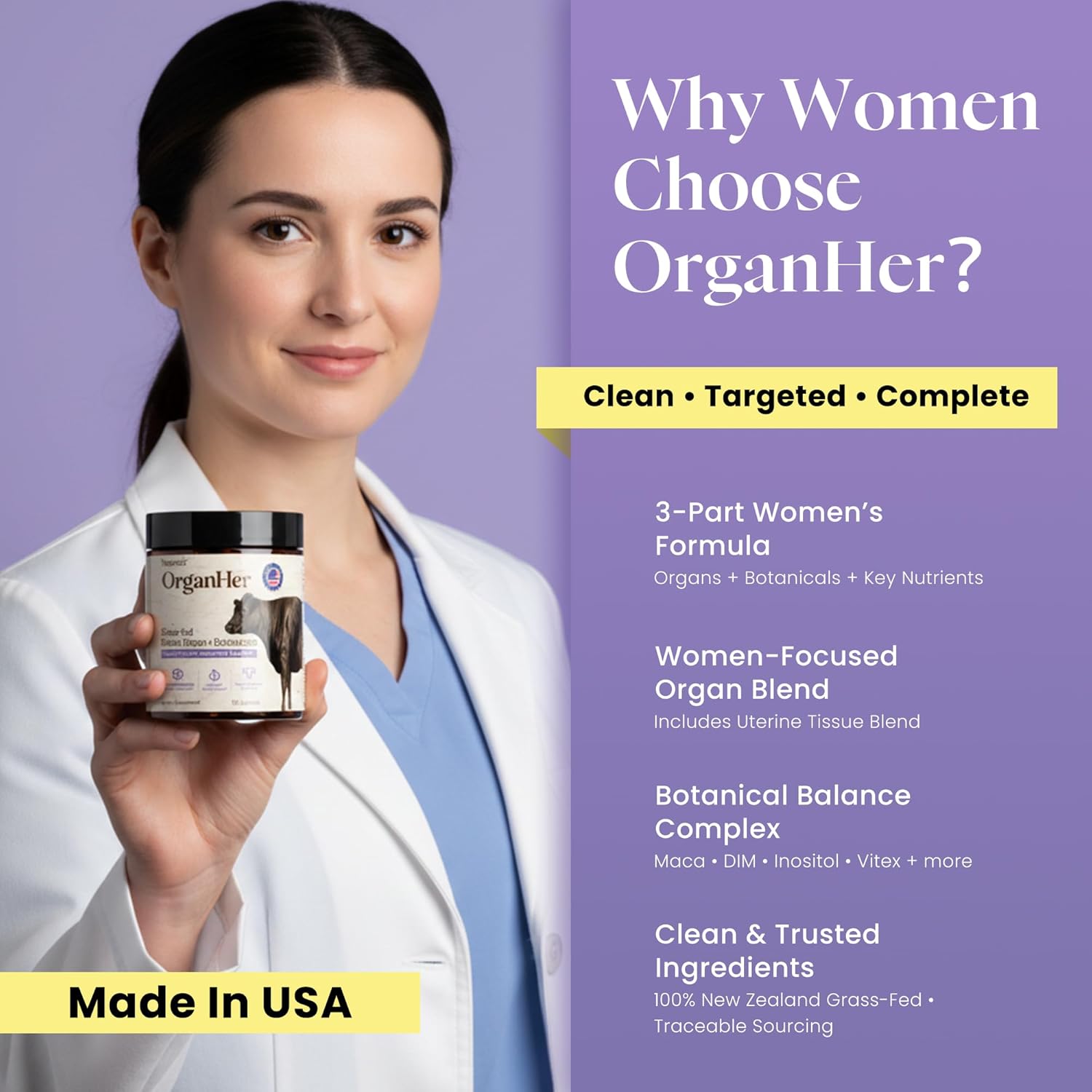 19-in-1 Primal Beef Organ Supplement for Women (USA Made & New & Improved) Grass Fed Beef Liver, Heart, DIM, Inositol, B Vitamins Complex - Support Energy, Hormone Balance, Ancestral Supplements