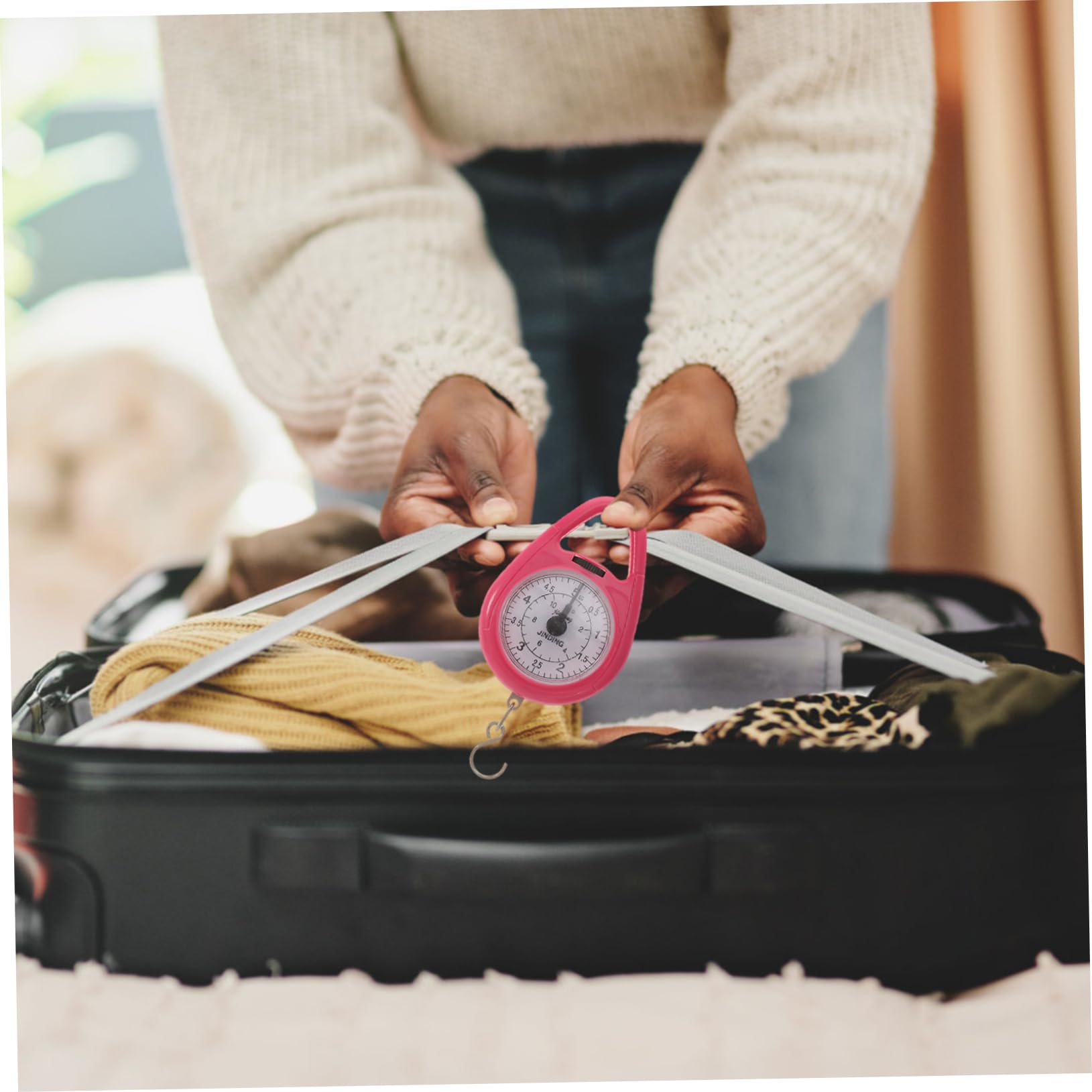 BESPORTBLE Compact Fishing Scale Lightweight Hanging Scales for Household Kitchen Luggage and Shopping Bright Design Random