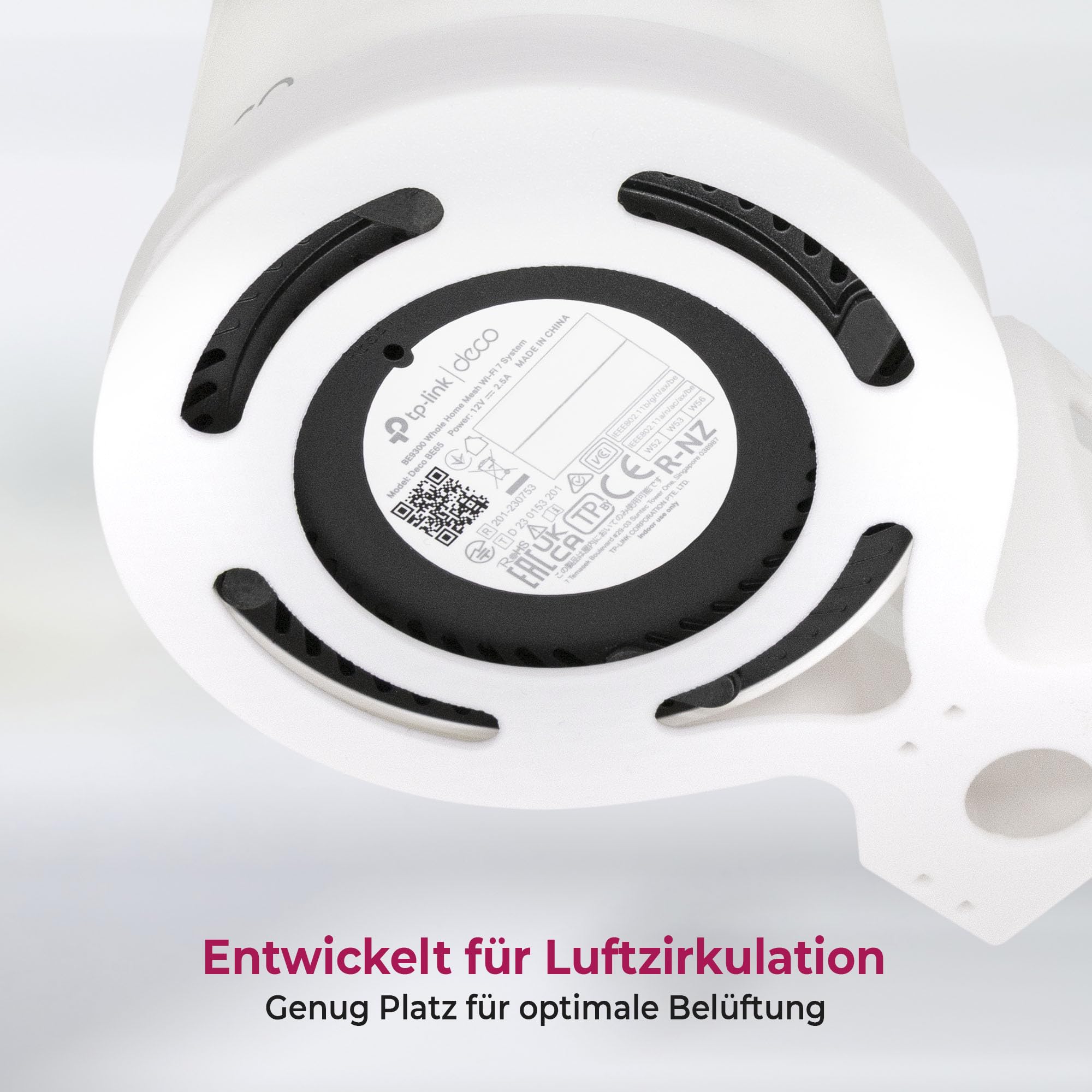 Wandhalterung passend für TP-Link Deco BE65 Wi-Fi 7 Mesh WLAN BE9300 3 Stück | Robuste Halterung mit Kabelmanagement & Luftzirkulation | Wandmontage-Set inklusive Dübel & Schrauben