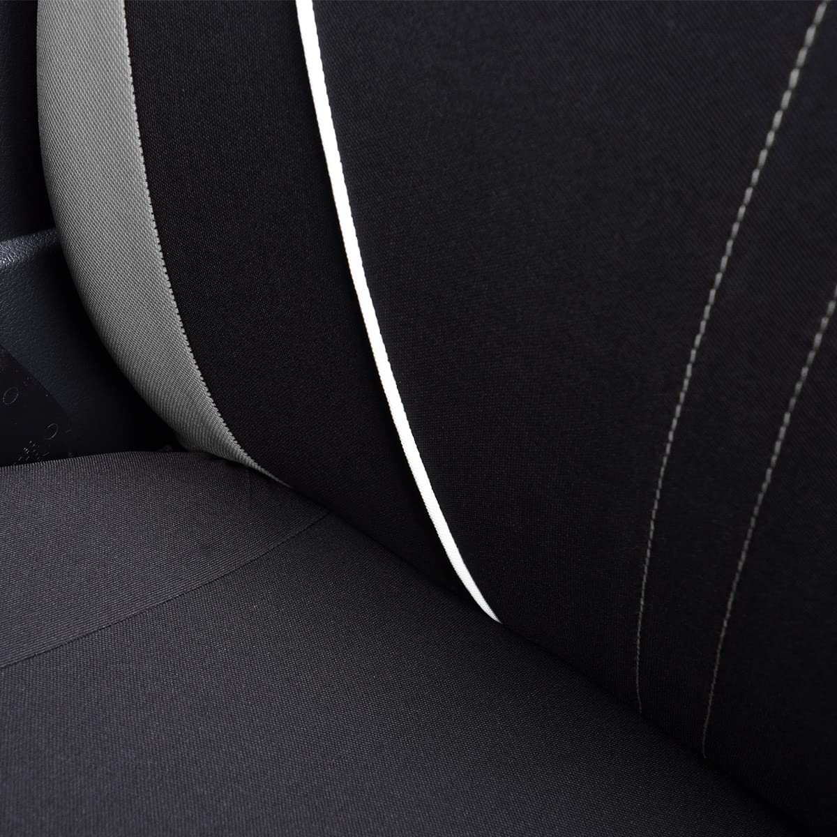 Flying Banner Juego Completo de Fundas universales de Malla Transpirable para Asiento de Coche, Protector Compatible con airbag (Negro y Gris)