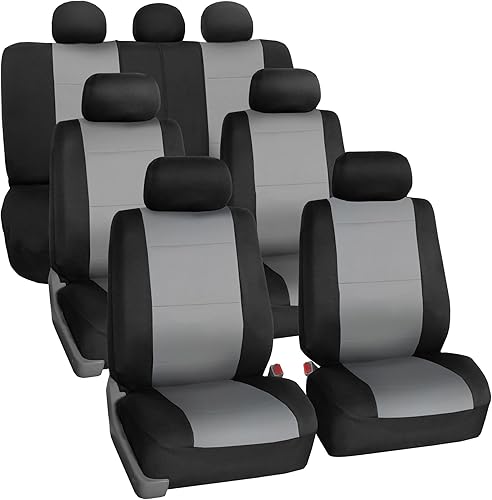 Miniatura 14 de FH Group - Juego completo de fundas de neopreno para asiento trasero dividido y delantero de respaldo bajo de auto/sedán/SUV, de neopreno, ajuste