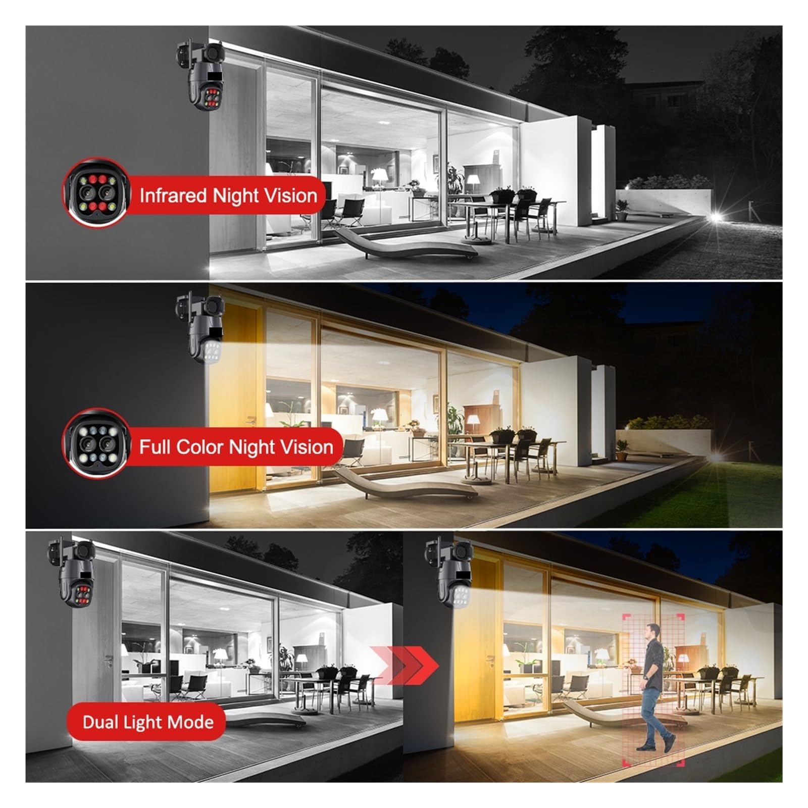 Caméra PTZ WiFi 4G à Double Objectif 4MP 8MP