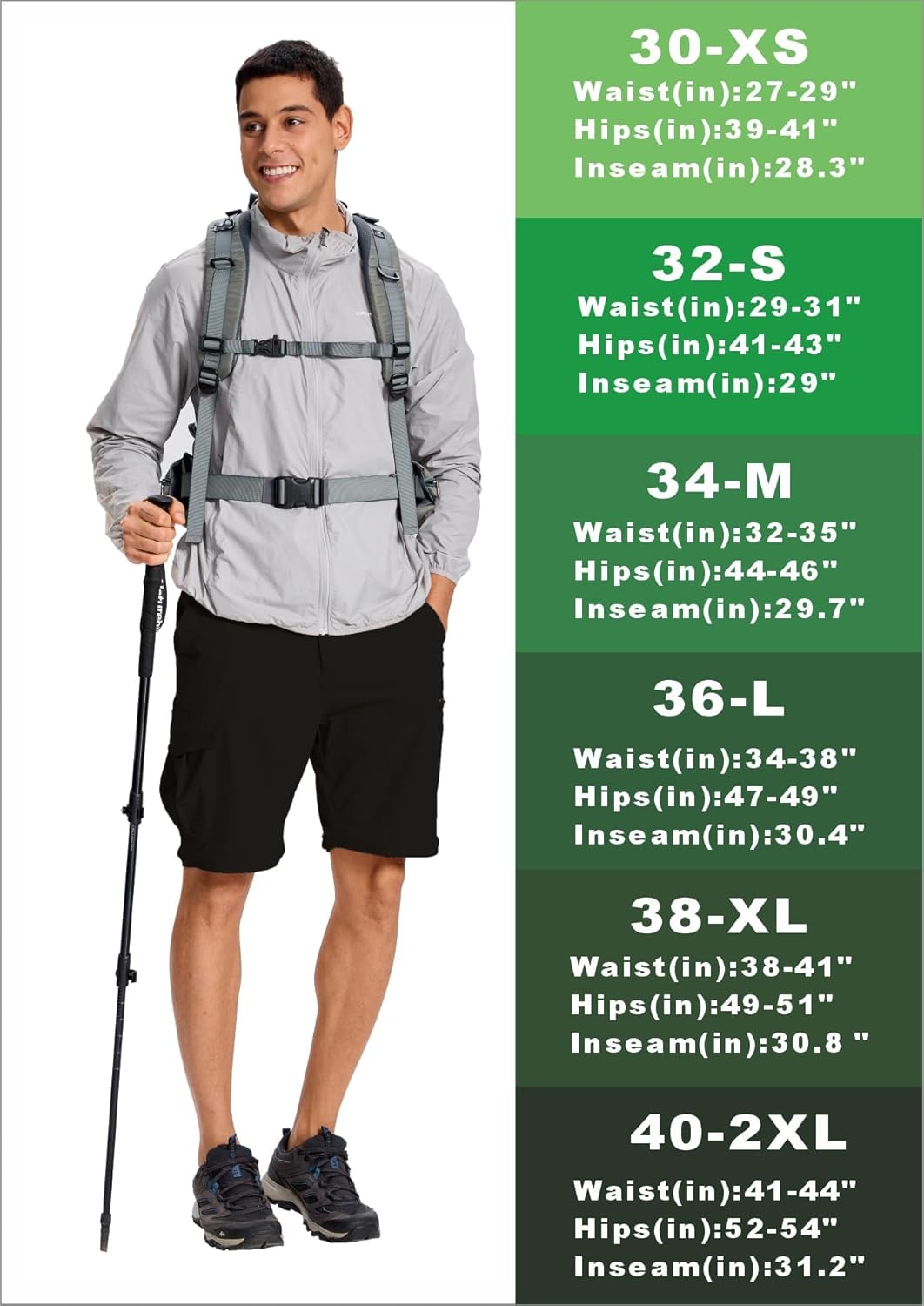 Mens Hiking Cargo Pants Lightweight Quick Dry Convertible Zip Off Waterproof Travel Fishing Climbing Work Pants for Men - Image 6