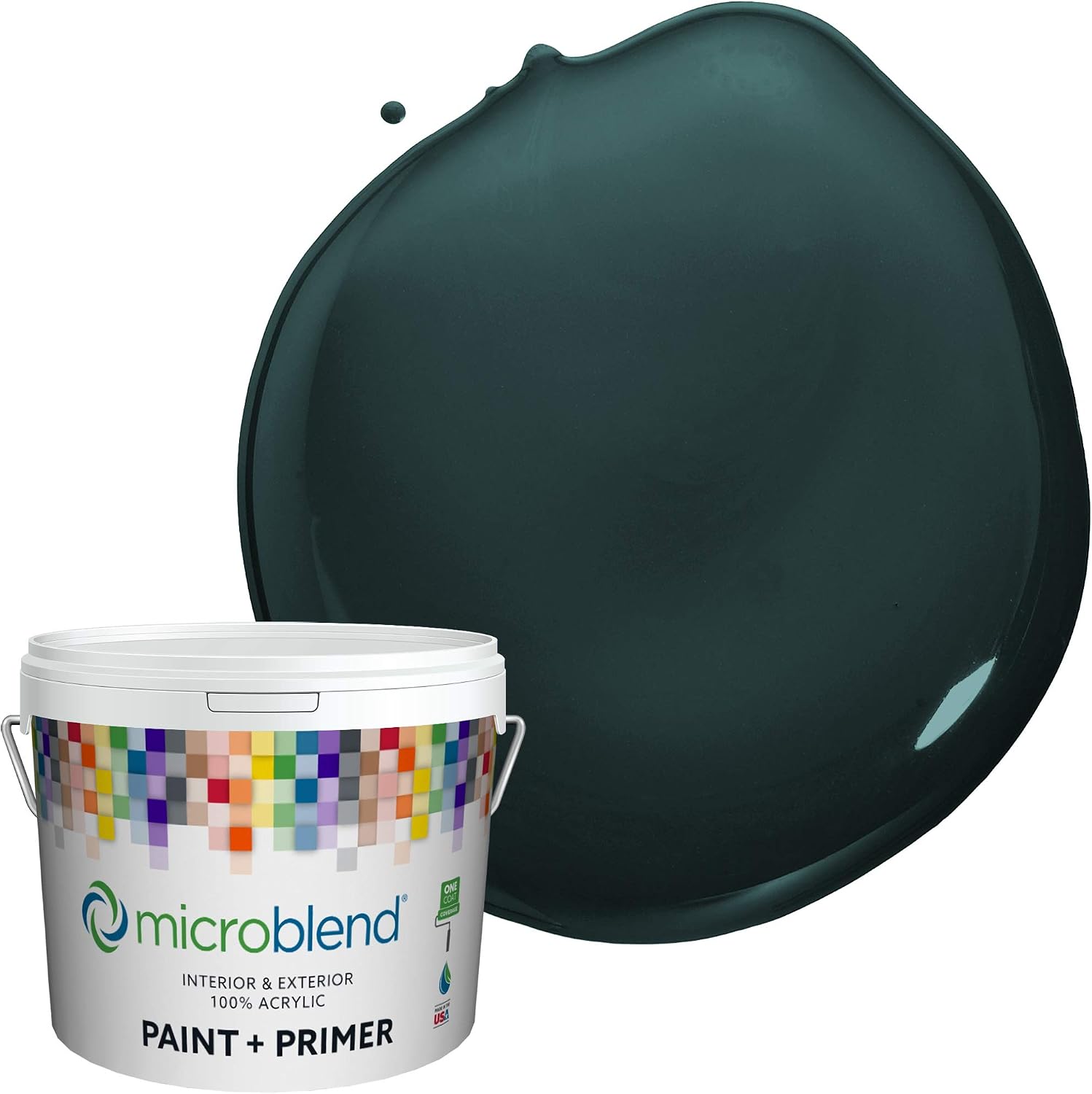 Microblend Interior Paint and Primer - Green/Provence Port, Satin Sheen, Sample, Microblend Blues Family