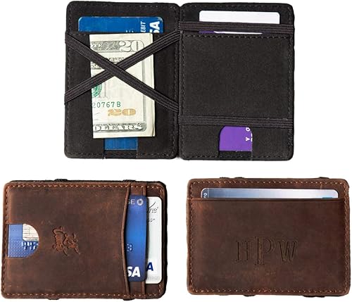 Personalized Distressed Leather Flip Wallet by Left Coast Original