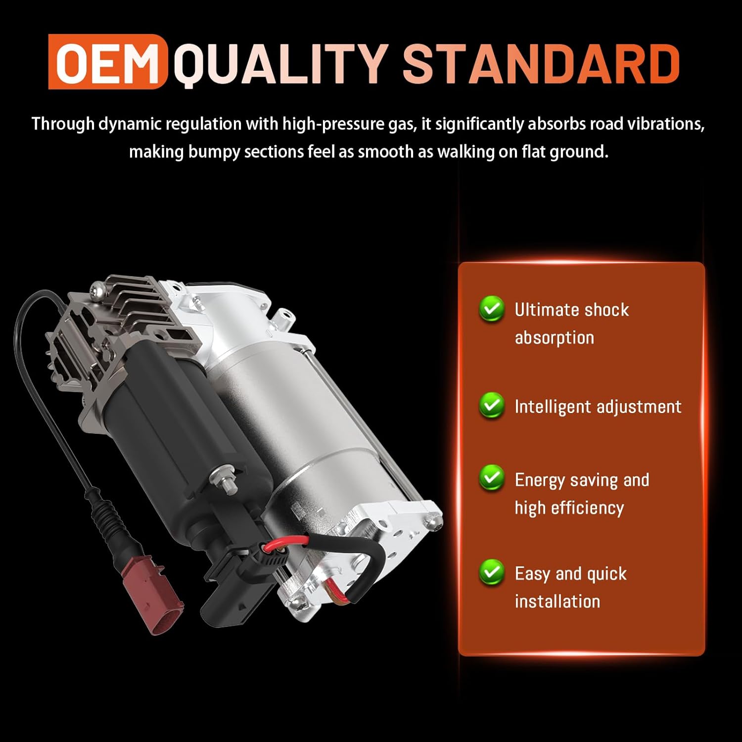 Air Suspension Compressor Pump, Fit for 2014 2015 2016 2017 2018 2019 2020 2021 2022 RAM 2500 3500, Replace# 4154030010, 68239571AA, without bracket