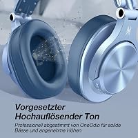 OneOdio Bluetooth Over-Ear fejhallgató Sky Blue 72 órás HiFi sztereó 6,35 és 3,5 mm jack, vezeték nélküli DJ PC telefon 7